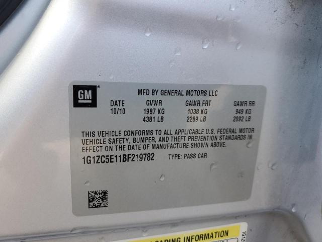 1G1ZC5E11BF219782 - 2011 CHEVROLET MALIBU 1LT SILVER photo 12