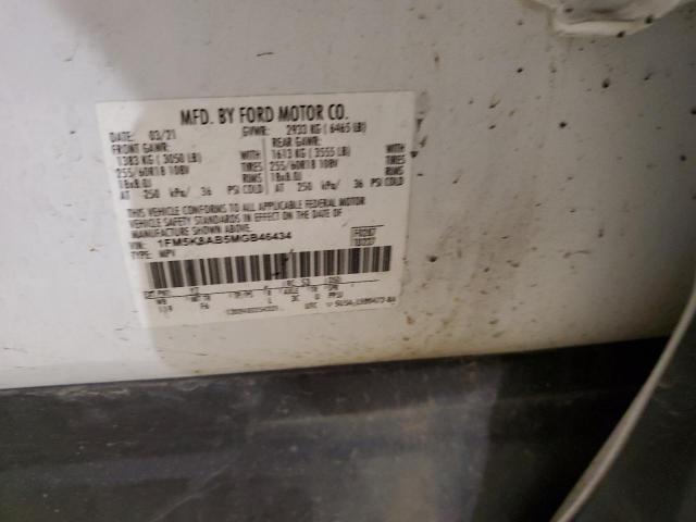 1FM5K8AB5MGB46434 - 2021 FORD EXPLORER POLICE INTERCEPTOR თეთრი ფოტო 13