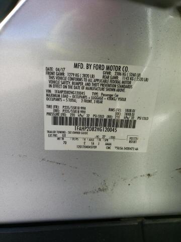 1FAHP2D82HG120045 - 2017 FORD TAURUS SE SILVER photo 12