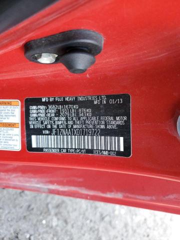 JF1ZNAA1XD1719722 - 2013 TOYOTA SCION FR-S RED photo 12