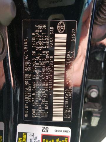 4T1G11AK4PU738318 - 2023 TOYOTA CAMRY SE NIGHT SHADE BLACK photo 12