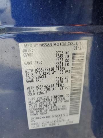 5N1DR2MM1HC660151 - 2017 NISSAN PATHFINDER S BLUE photo 13