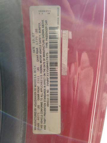 3VWRF31Y58M407975 - 2008 VOLKSWAGEN BEETLE CONVERTIBLE SE წითელი ფოტო 12