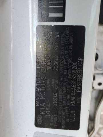 KNAFX4A63F5368200 - 2015 KIA FORTE LX WHITE photo 13