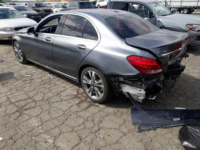 55SWF4JB4JU274920 - 2018 MERCEDES-BENZ C 300 GRAY photo 2