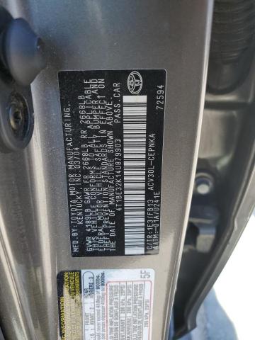 4T1BE32K14U879903 - 2004 TOYOTA CAMRY LE SILVER photo 12