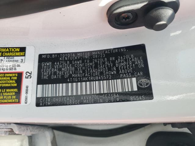 4T1G11AK1RU845572 - 2024 TOYOTA CAMRY SE NIGHT SHADE WHITE photo 12