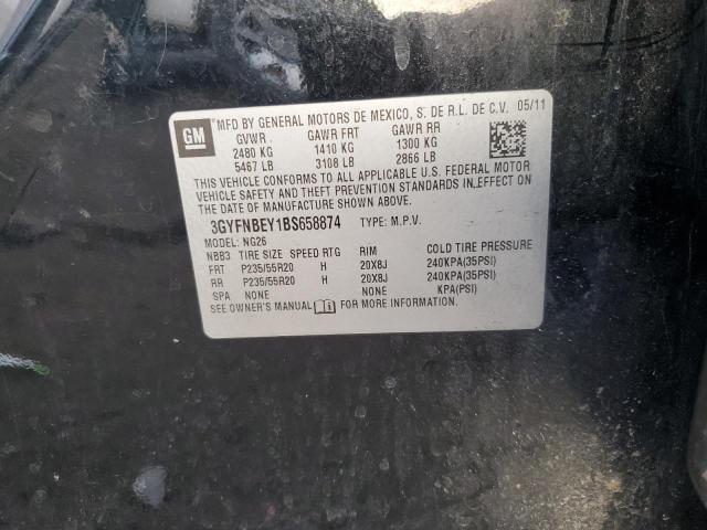 3GYFNBEY1BS658874 - 2011 CADILLAC SRX PERFORMANCE COLLECTION Noir photo 12