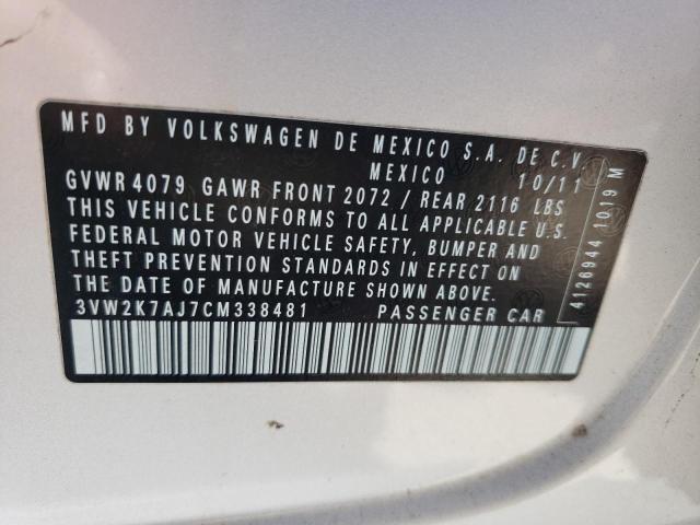 3VW2K7AJ7CM338481 - 2012 VOLKSWAGEN JETTA BASE Gümüş foto 12