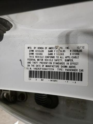 1HGCR2F35DA073334 - 2013 HONDA ACCORD LX WHITE photo 13