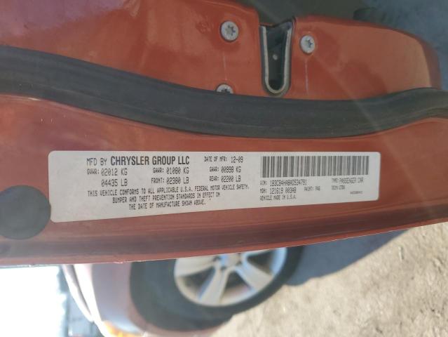 1B3CB4HA8AD534791 - 2010 DODGE CALIBER SXT ORANGE photo 12