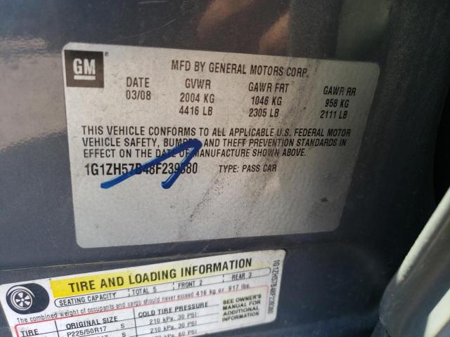 1G1ZH57B48F239380 - 2008 CHEVROLET MALIBU 1LT GRAY photo 12