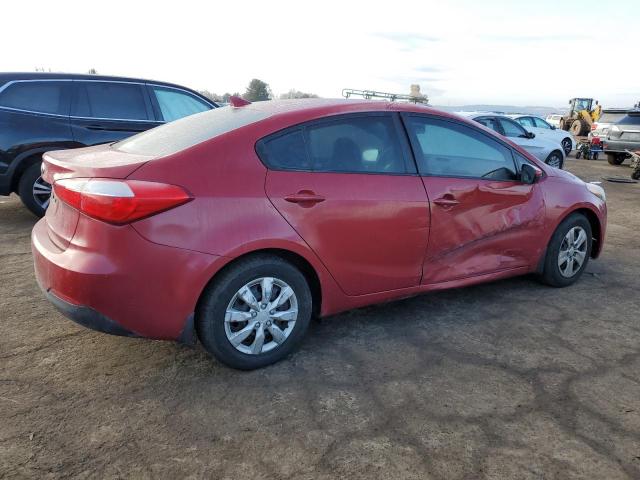 KNAFK4A67G5564284 - 2016 KIA FORTE LX RED photo 3