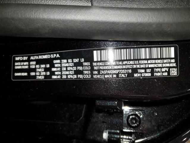 ZASPAKBN5P7D53116 - 2023 ALFA ROMEO STELVIO TI BLACK photo 12
