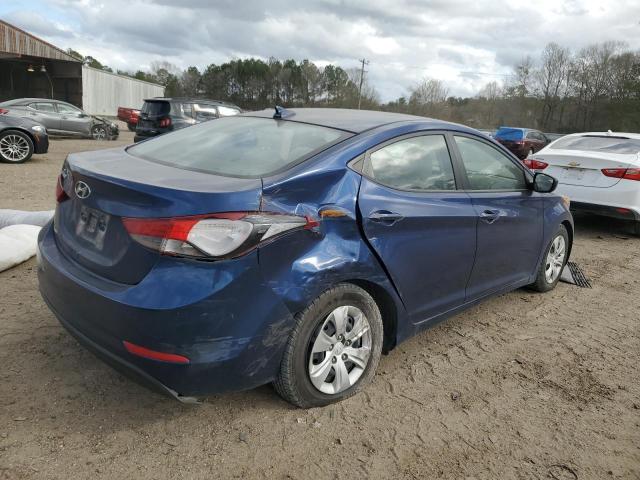 5NPDH4AE1GH715555 - 2016 HYUNDAI ELANTRA SE BLUE photo 3