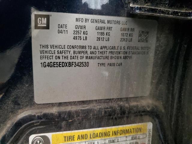 1G4GE5EDXBF342530 - 2011 BUICK LACROSSE CXS 蓝色 照片 12