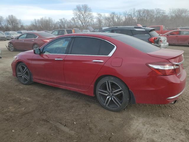 1HGCR2F57GA122703 - 2016 HONDA ACCORD SPORT RED photo 2