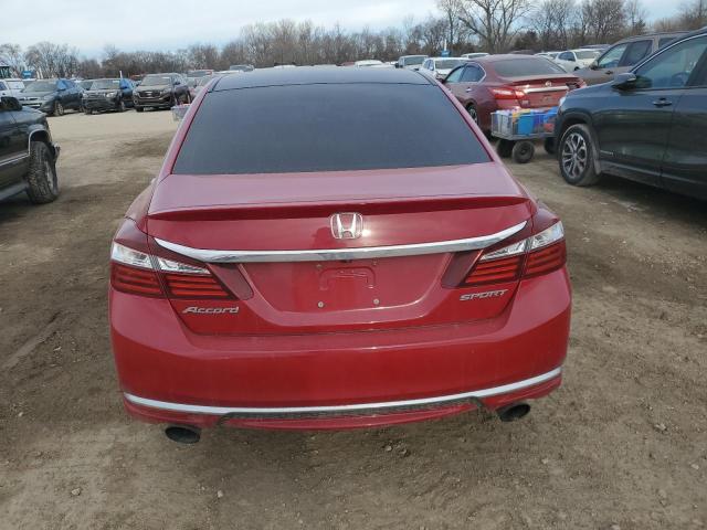 1HGCR2F57GA122703 - 2016 HONDA ACCORD SPORT RED photo 6