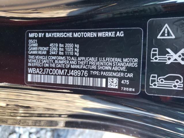 WBA2J7C00M7J48976 - 2021 BMW M240XI BLACK photo 13