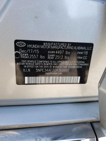 5NPE34AF7GH368891 - 2016 HYUNDAI SONATA SPORT SILVER photo 12