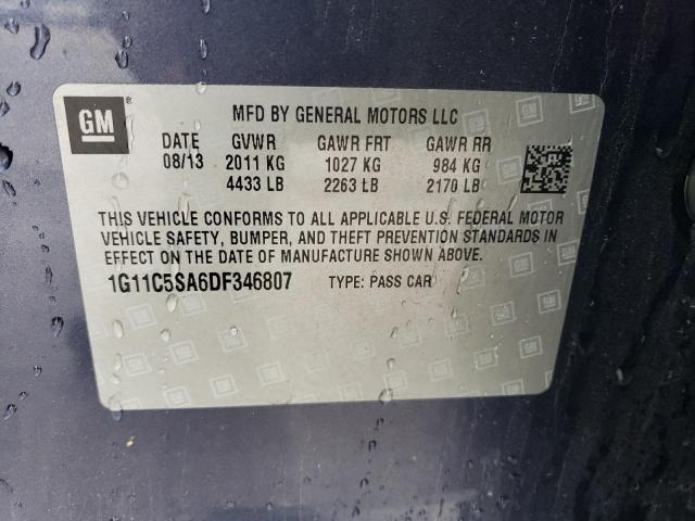 1G11C5SA6DF346807 - 2013 CHEVROLET MALIBU 1LT BLUE photo 12