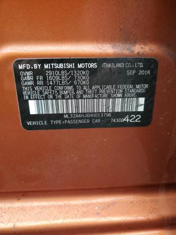 ML32A4HJ6HH013796 - 2017 MITSUBISHI MIRAGE SE RED photo 12