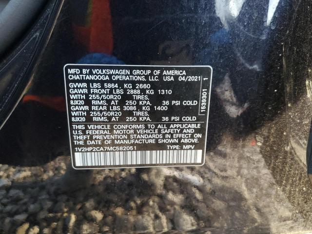 1V2HP2CA7MC582051 - 2021 VOLKSWAGEN ATLAS SE GRAY photo 13