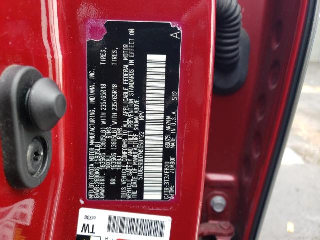 5TDGZRBH7MS058122 - 2021 TOYOTA HIGHLANDER XLE 红色 照片 13