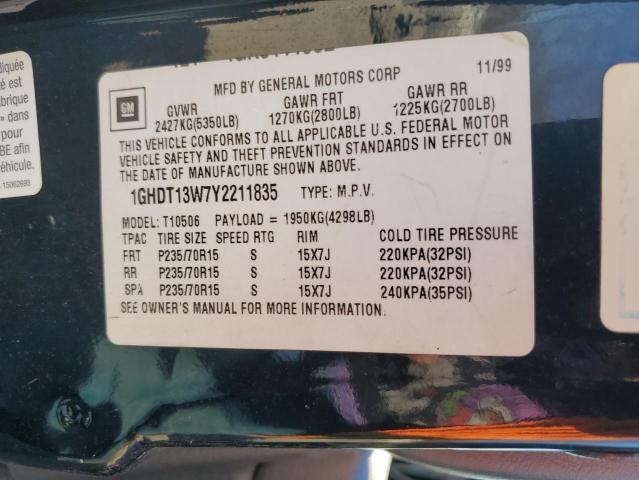 1GHDT13W7Y2211835 - 2000 OLDSMOBILE BRAVADA BLACK photo 13