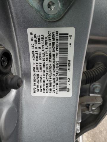 19XFC2F53JE039822 - 2018 HONDA CIVIC LX SILVER photo 12