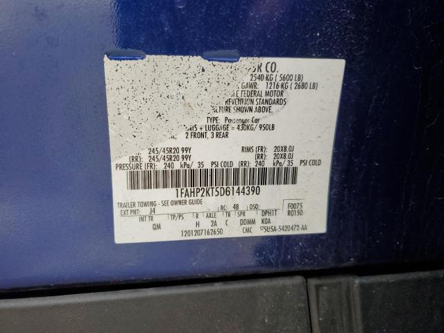 1FAHP2KT5DG144390 - 2013 FORD TAURUS SHO BLUE photo 12