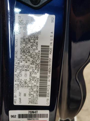 5TFUX4EN0DX017449 - 2013 TOYOTA TACOMA ACCESS CAB ლურჯი ფოტო 12