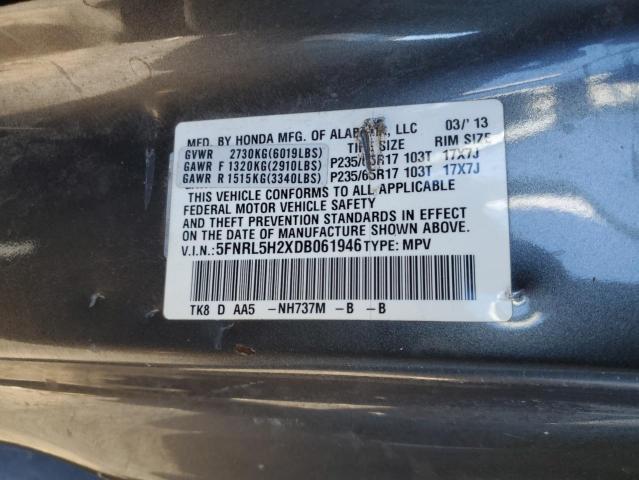 5FNRL5H2XDB061946 - 2013 HONDA ODYSSEY LX GRAY photo 13