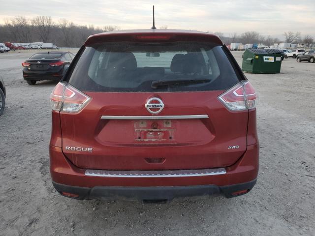 KNMAT2MV8GP606693 - 2016 NISSAN ROGUE S RED photo 6