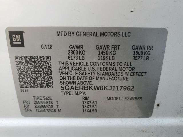 5GAERBKW6KJ117962 - 2019 BUICK ENCLAVE ESSENCE თეთრი ფოტო 14