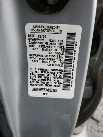 JN8DR09Y83W823295 - 2003 NISSAN PATHFINDER LE 银色 照片 13