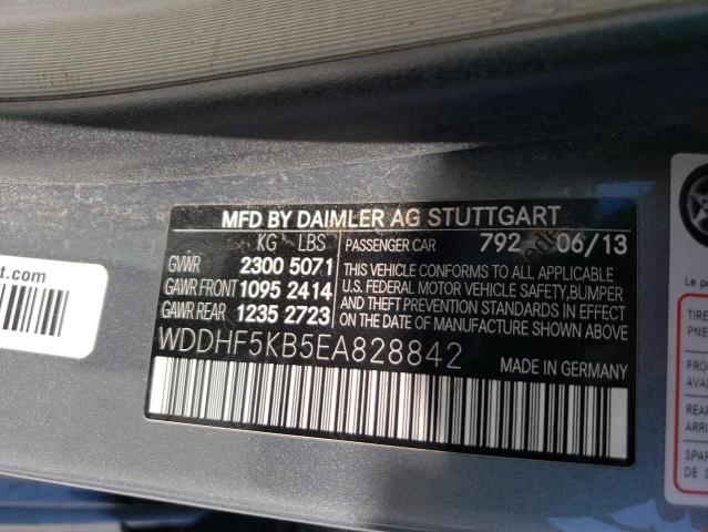 WDDHF5KB5EA828842 - 2014 MERCEDES-BENZ E 350 SILVER photo 12