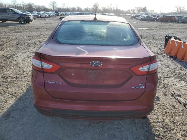 3FA6P0LU4GR365205 - 2016 FORD FUSION SE HYBRID RED photo 6