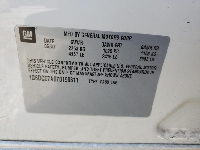 1G6DC67A070190311 - 2007 CADILLAC STS WHITE photo 13