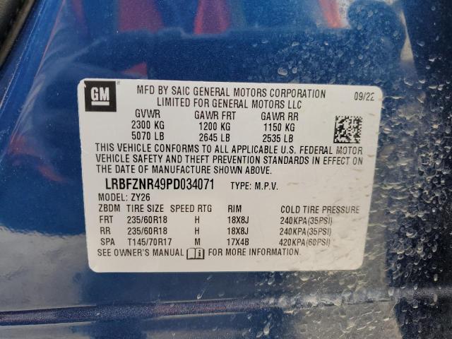 LRBFZNR49PD034071 - 2023 BUICK ENVISION ESSENCE BLUE photo 12