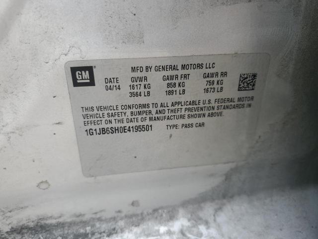 1G1JB6SH0E4195501 - 2014 CHEVROLET SONIC LS 银色 照片 13