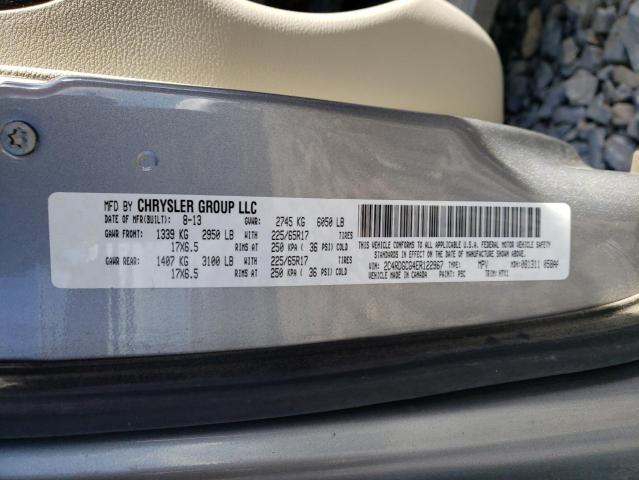 2C4RDGCG4ER122967 - 2014 DODGE GRAND CARA SXT SILVER photo 12