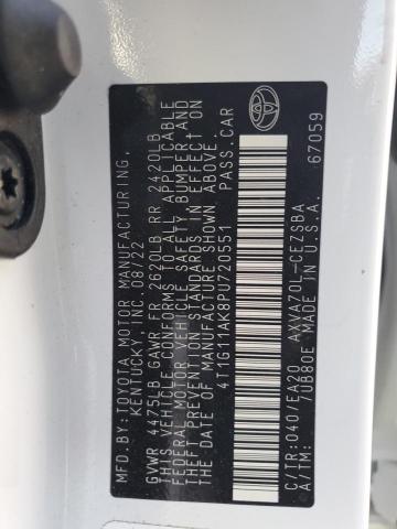 4T1G11AK8PU720551 - 2023 TOYOTA CAMRY SE NIGHT SHADE WHITE photo 12