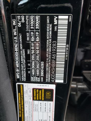 4JGDA5HB8FA619283 - 2015 MERCEDES-BENZ ML 350 4MATIC BLACK photo 13