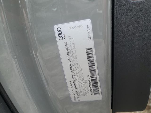 WAUR4AF51LA009015 - 2020 AUDI S5 PRESTIGE SILVER photo 12