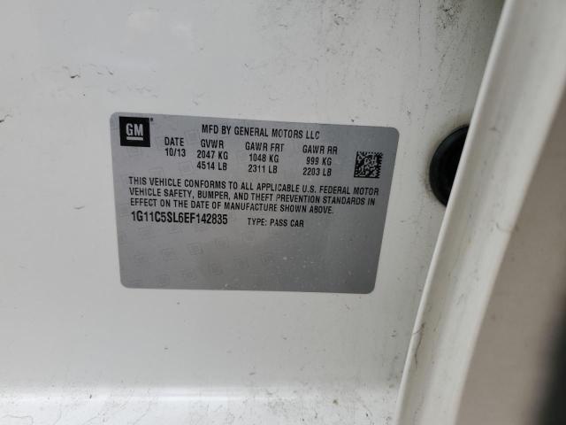 1G11C5SL6EF142835 - 2014 CHEVROLET MALIBU 1LT თეთრი ფოტო 12