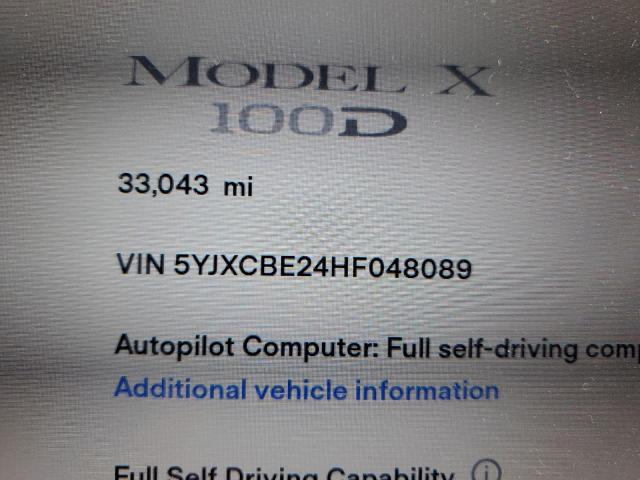 5YJXCBE24HF048089 - 2017 TESLA MODEL X GRAY photo 9