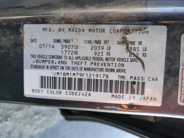 JM1BM1M79F1219178 - 2015 MAZDA 3 GRAND TOURING GRAY photo 13