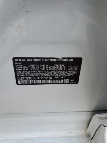 5UXTS3C50J0Y99510 - 2018 BMW X3 XDRIVEM40I Белый фото 12