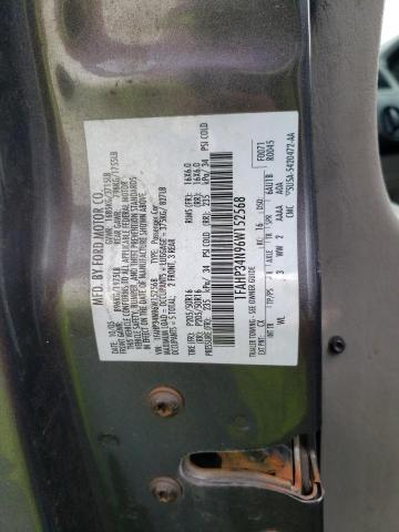 1FAHP34N96W152568 - 2006 FORD FOCUS ZX4 GRAY photo 12